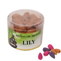 Lily Scented Cones For Backflow Incense Burner In Plastic Tub Aromatherapy Zen