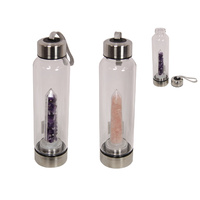 New 1pce Gemstone Bottle Crystal 550ml Bottle Glass Healing Drink