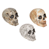 1pce 12cm Skull Marble Stone Rock Finish Resin Natural Look Halloween/Mancave Décor