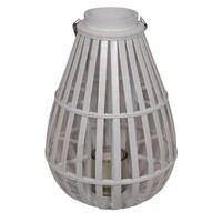 1pce 50cm White WIcker Bamboo Deco Lantern Planter Holder Hanging Boho