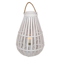 1pce 60cm White Wicker Bamboo Lantern/Planter Hanging Décor