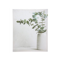 40x50cm Eucalyptus in Ribbed Ceramic Vase Canvas - Modern Botanical Wall Decor