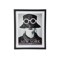 40x50cm New York Shadow Framed Wall Art - Modern Black & White City Decor