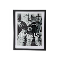 40x50cm Paris Shadow Framed Wall Art - Elegant Black & White City Decor