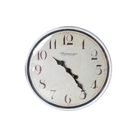 50cm Domed Wall Clock in Antique White, Classic Decorative Accent