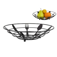 17x7cm Country Kitchen Style Metal Bowl, Vintage Home Accent