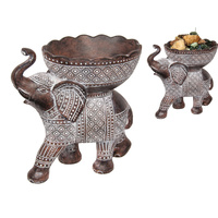 New 1pce 20cm Elephant with Bowl with Syncopated Finish Decor Ornament