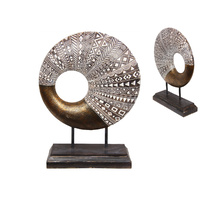 1pce 37cm Circular Syncopated African Modern Art Piece On Base