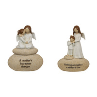 1pce 13cm Mum Angel on Rock 2 Asstd Sentimental Gift Inspirational