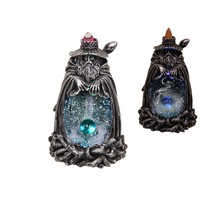 18cm Silver Wizard Backflow Incense Burner For Cone With LED Light Display