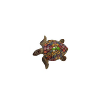 13cm Resin Turtle Wall Figurine ร Multicolor Coastal Home Decor