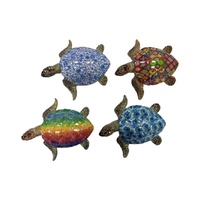 13cm Resin Turtle Wall Figurine Set of 4 - Assorted Coastal Home Decor
