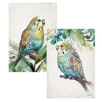 Budgie 40x60cm Polyester Tea Towel Set of 2 - Facing Left & Right Designs