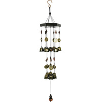 75cm Chinese Bell & Coin Wind Chime Chandelier Brass Beaded