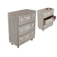 New 1pce 26cm High Filigree 3 Draw Chest / Cabinet Jewellery or Trinket Box