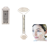 1pce 14cm Crystal Quartz Wellness Roller in Gift Box Facial Beauty Skin Healing