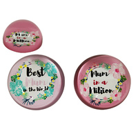 New 1pce 8cm Diameter Mums Glass Paper Weight with Saying Perfect Gift Mothers