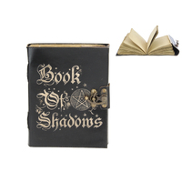 Leather Journal Book of Shadows Design Black 20x15cm (8x6") Antique Paper
