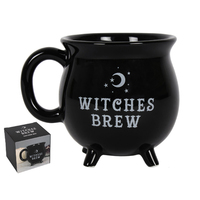 1pce 10cm Witches Brew Mug/Cup Cauldron Style Inside Gift Box Black Ceramic