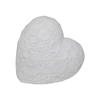 22cm White Floral Heart Resin Home Decor Ornament