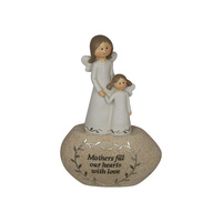 New 1pce 20cm Angel Mum & Daughter Inspirational Wording Mothers Gift Resin