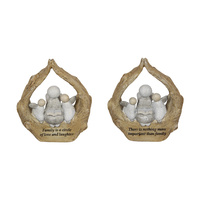 1pce 11cm Concrete Family in Branch Inspirational Saying 2 Asstd Gift