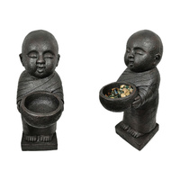 New 1pce 79cm Buddha Monk Holding Begging Bowl Bird Garden Decor