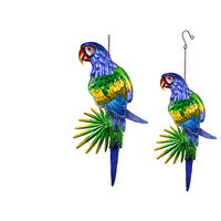 New 1pce 60cm Blue Parrot Bird Metal Wall Art Feature Hanging with Hook