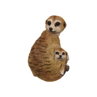 21cm Mother and Baby Meerkat Family Theme Resin Ornament