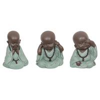 1pce 11cm Wise Monks Resin Ornament Sleep / Speak / Hear No Evil