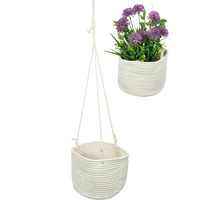 New 1pce 80cm Long Hanging Planter Indoor / Outdoor with White Basket Macrame