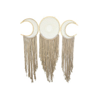 New 1pce 120cm Triple Moon Cycle Dream Catcher Rattan Macrame Design Boho