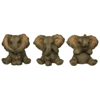New 1pce 30cm Elephant with Syncopated Finish Trunk Up Tribal Design