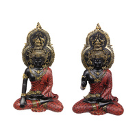 New 1pce 26cm Red & Gold Rulai Buddha with Head Piece 2 Asstd Resin Art