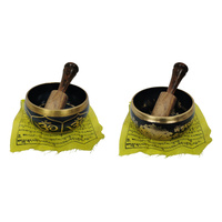 New 1pce 10cm Diameter Black and Gold Tibetan Singing Metal Bowl 300g Meditation Zen