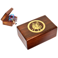 1pce 15cm Pegasus Symbol Gold & Wooden Box, Jewellery Storage