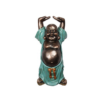 New 1pce 50cm Turquoise Happy Buddha Hands Up Resin Home Decor