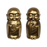 New 1pce 15cm Gold Jizo Happy Buddha Monk 2 Asstd Designs Resin Home