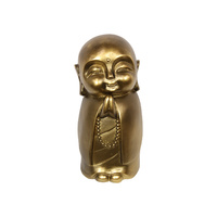 1pce 31cm Gold Jizo Happy Buddha Monk Home Decor Resin Cute!