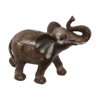 1pce 27cm African Brown Boho Elephant Resin Decor Outdoor Safe