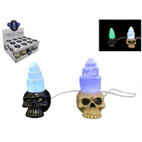 1pce 10cm Selenite Crystal Skull Lamp 2 Asstd Colour Changing USB Lamp Décor