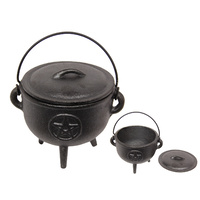 New 1pce 12cm Cast Iron Cauldron with Lid to Create Spells and Potions Bowl