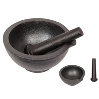 13cm Cast Iron Mortar & Pestle Set, Crusher/Grinder Cookware Home Gift