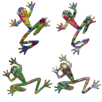 1pce 20cm Multi Coloured Frog Wall Art 4 Asstd Resin Groovy Designs