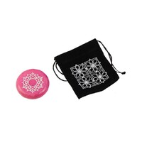 1pce Pink Crown Chakra Symbol Pebble Stone with Velvet Gift Bag