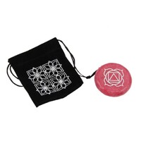 1pce Red Root Chakra Symbol Pebble Stone with Velvet Gift Bag