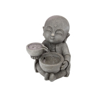 1pce 39cm Sitting Jizo Buddha Water Fountain With Light Pump Included Aus Plug