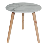 40cm Marble Look Grey Wood Bed Side Table With Wooden Legs