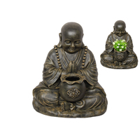 Playful Designs 8cm Happy Turquoise Cute Fat Buddhas Resin Home Décor Praying 