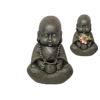 1pce 46cm Cute Garden Buddha Monk Plant Pot Holder Resin Outdoor Décor